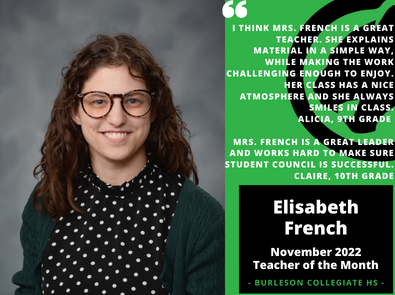 Elisabeth French Teacher of the Month